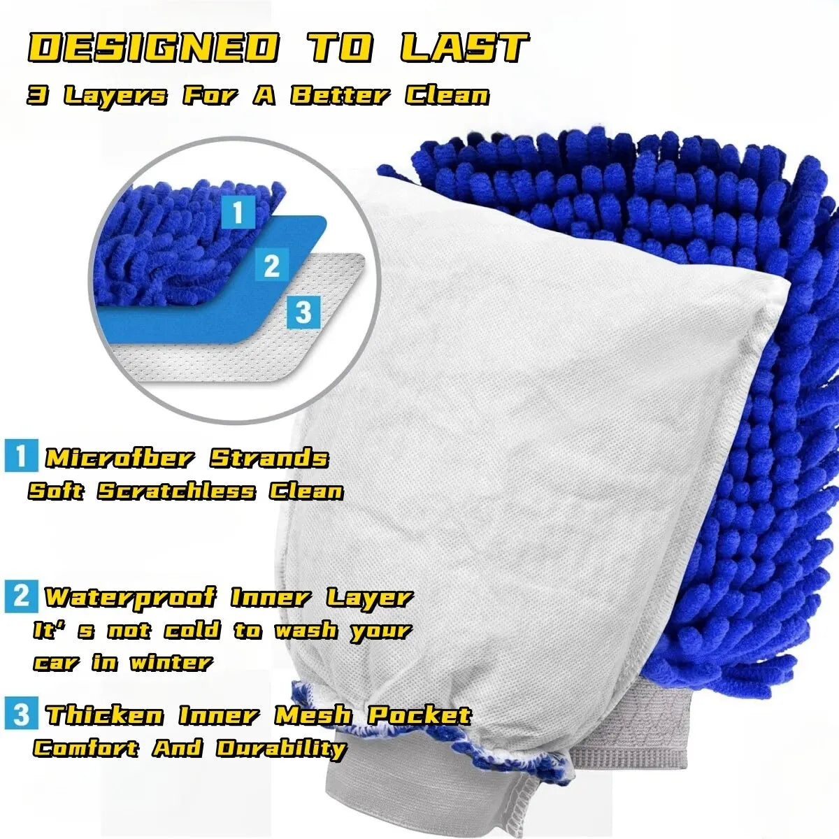 Microfiber Car Wash Mitt Double Sided